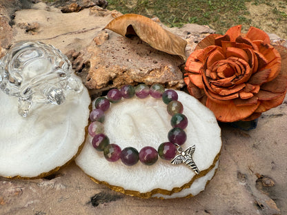 Multicolor Jade Spiral Wing Charm Bracelet - Boss Babe Jewels