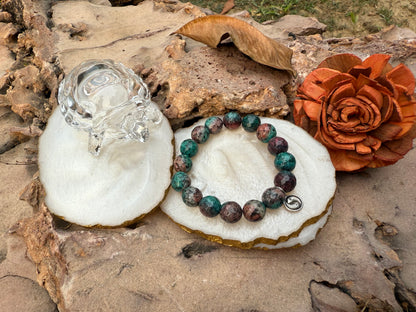 Multicolor Jade Yin Yang Charm Bracelet - Boss Babe Jewels