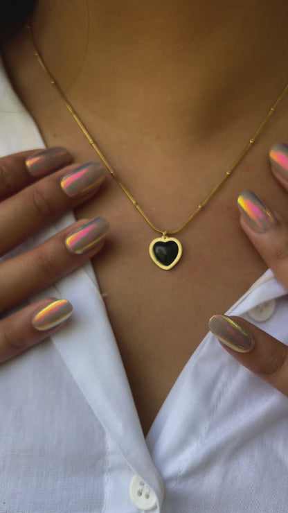 Shadow Heart Gold Necklace