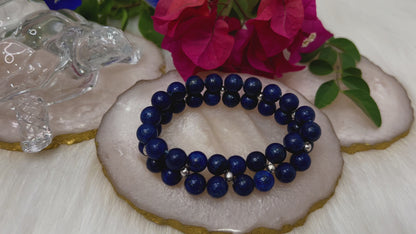 Double Layer Lapis Lazuli Bracelet for Wisdom, Truth & Inner Strength