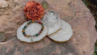 Dragon's Blood Buddha Charm Bracelet – Stone of Courage, Strength & Healing