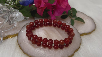 Red Carnelian Double Layer Bracelet for Confidence, Energy & Creativity