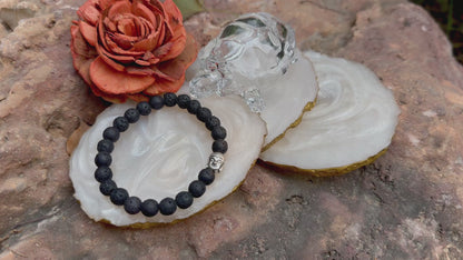 Black Lava Buddha Bracelet