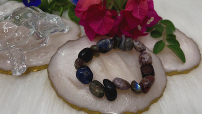 Mystic Shield – Labradorite Mixed Gemstone Bracelet for Protection, Intuition & Energy Balance