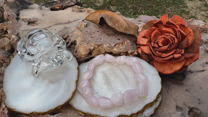 Rose Quartz Tumble Bracelet – Natural Crystal Bracelet for Love, Emotional Healing & Positivity