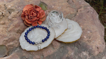 Lapis Lazuli Buddha Charm Healing Bracelet – Stone of Wisdom, Truth & Spiritual Growth