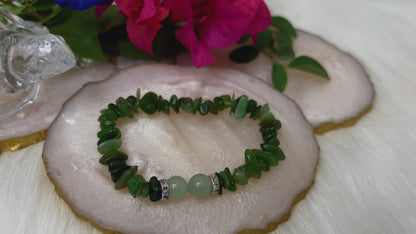 Green Jade Chips Healing Bracelet