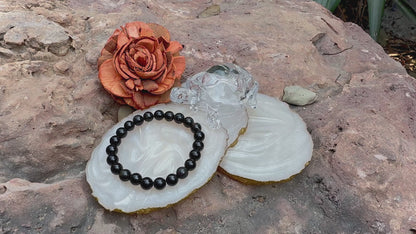 Black Tourmaline Bracelet – Stone of Protection, Grounding & Strength
