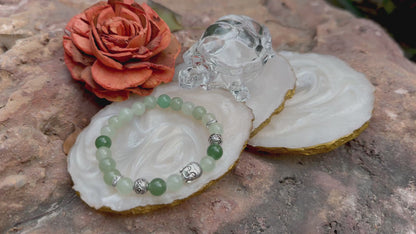 Green Aventurine Buddha Bracelet – Stone of Luck, Growth & Positivity