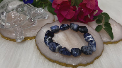 Clarity & Calm – Sodalite Tumble Bracelet for Focus, Inner Peace & Communication