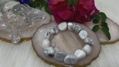Howlite Tumble Bracelet for Calmness, Patience & Stress Relief