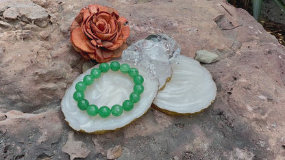 Green Aventurine Beaded Bracelet – Stone of Luck, Growth & Prosperity