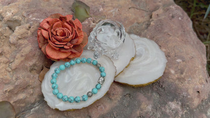 Turquoise Buddha Gemstone Bracelet – Stone of Healing, Peace & Protection