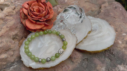 Green Jade Buddha Healing Bracelet – Stone of Luck, Peace & Protection