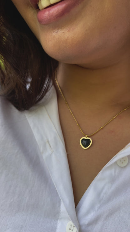 Shadow Heart Gold Necklace