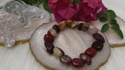 Rooted Energy – Polychrome Jasper Bracelet for Stability, Strength & Grounding