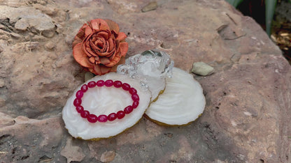 Crimson Glow Ruby Tumble Bracelet – Stone of Passion, Strength & Vitality