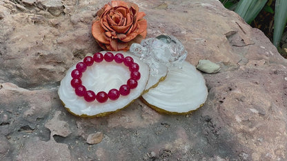 Ruby Radiance Beaded Bracelet – Stone of Passion, Courage & Vitality