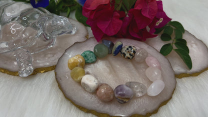 The Universe on Your Wrist – Mixed Crystal Tumble Bracelet for Healing, Balance & Positive Energy