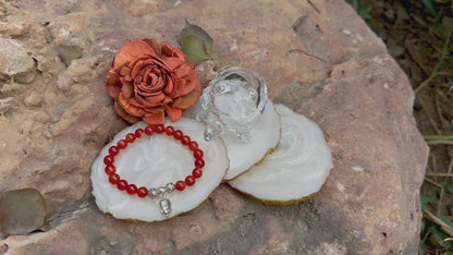 Red Carnelian Buddha Charm Bracelet – Stone of Courage, Passion & Motivation