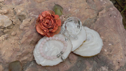 Rose Quartz Buddha Charm Bracelet – Natural Crystal Bracelet for Love, Peace & Spiritual Healing