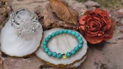 Turquoise Gemstone Bracelet (10 mm) – Protection, Healing & Inner Peace
