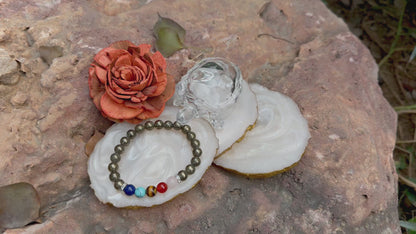 5 Chakra Pyrite Bracelet – Natural Crystal for Wealth, Energy Balance and Protection