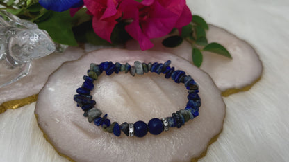 Lapis Lazuli Chips Healing Bracelet
